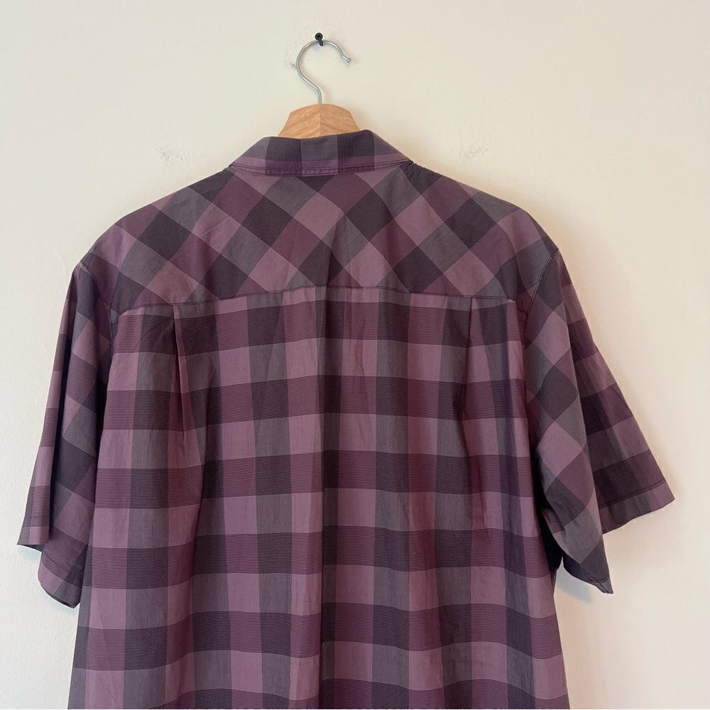 Travis‎ Mathew Mens Short Sleeve Button Up Shirt Purple Check Print Size XL - Picture 6 of 8